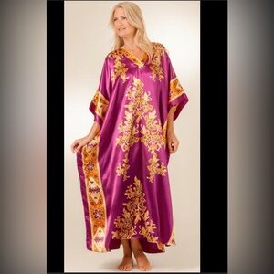 Elegant Purple and Gold Women's Kaftan